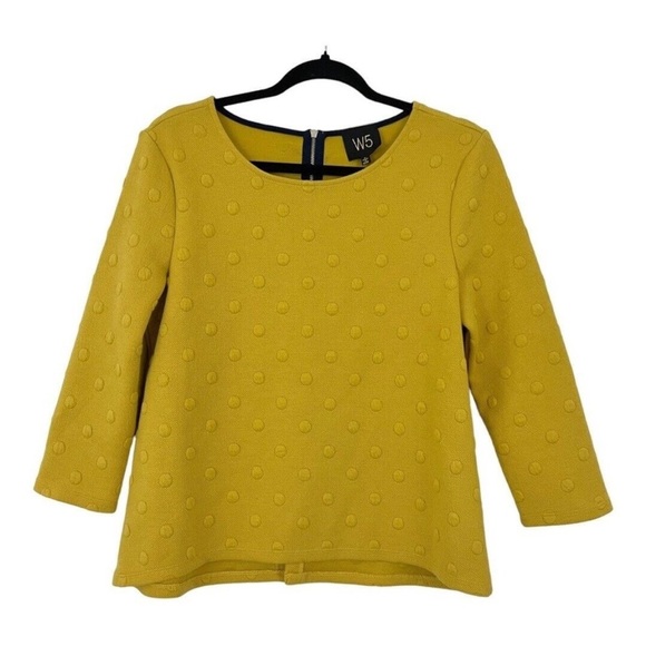 W5 Womens Size Medium Swiss Dot 3/4 Sleeve Knit Top - Picture 1 of 6